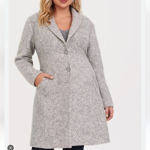 TORRID BRUSHED HACCI ALINE COAT